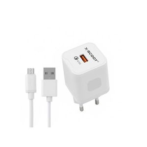 X-SCOOT CH-262 30W Fast Wall Charger with Included 1000mm USB to Micro Cable, QC 3.0 High-Speed Charging, Safe PC Materials, and Multi-Circuit Protection for Reliable Daily Use