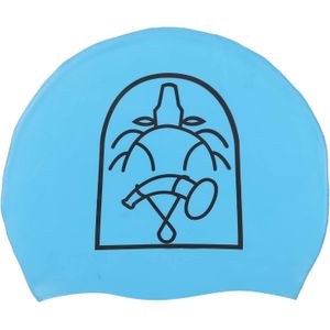 Spurt Silicone Swimming Cap for Kids in Folder Blue and Black