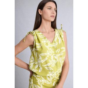 Defacto Regular Fit V-Neck Printed Green Shirt