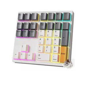 MF34 Mechanical Number Pad, 34 Key Brown Switch Hot Swappable Numpad Wired USB C Numeric Keypad with PBT Keycaps RGB Backlit Keypad for Laptop, MacBook,PC Desktop Support QMK/VIA Macro Button(RGB)