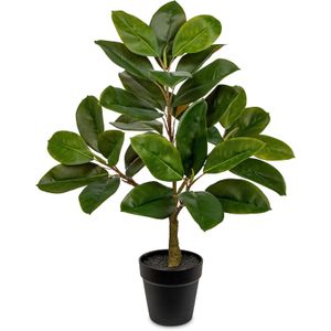 Briful Artificial Magnolia Leaf Tree in Black Pot Silk Decorative Fake Greenery Tree Faux Plants Indoor for Home Office Living Room Desk Outdoor Patio Decor