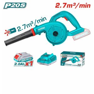 TOTAL 20V Cordless Air Blower with 2Ah Battery and Charger