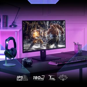 Viewsonic VX24G1-HD 24-Inch Gaming Monitor Full HD 1920p 1080p 180Hz 1ms MPRT IPS Panel G-Sync Compatible 111% sRGB HDR10 Frameless Design HDMI 2.0 x 2 Display Port