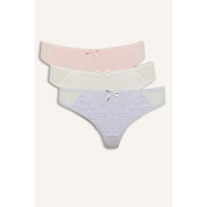 Defacto Lace Detailed 3-Pack Thong