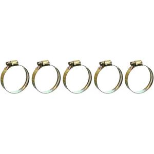 Universal Metal Hose Clamp Adjustable Worm Drive  Clip Heavy Duty Gas Hose Clamp Rust Resistant Fastening Clamp for Air Water Fuel Hoses 5 Pecies (1.5 Inch)