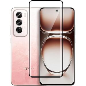 5D Full Glass Screen Protector For OPPO Reno 12 Pro. Black Frame - Clear