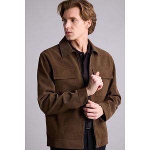 Defacto Slim Fit Lined Faux Leather Faux Leather Jacket