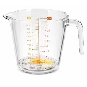 Heat-Resistant Glass Measuring Cup with Handle & Pour Spout – Graduated Measuring Jug for Precise Cooking and Baking