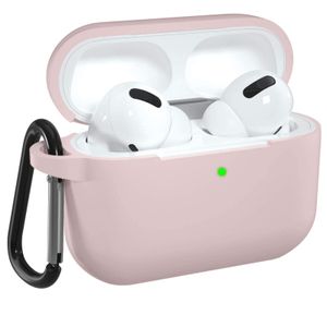 AirPods Pro 2nd Generation Case Cover, Protective Silicone Skin Accessories with Keychain for Women Men for Apple AirPods Pro Gen 2 (2022), Front LED Visible - Pink Sand