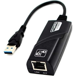 محول شبكة USB 3.0 إلى آر جيه 45 10/100/1000 جيجابت إيثرنت لشبكة LAN لنظام ويندوز 10/8.1/8/7/فيستا، ماك أو إس، لينكس، كروم أو إس وغيرها من دي اي بي - أسود