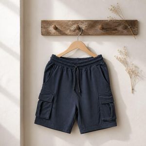 PENGO Men Cargo Shorts Summer Melton – Drawstring Waist with Side Pockets – Comfortable Casual Wear