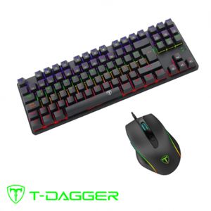 T-DAGGER لوحة مفاتيح ميكانيكية للألعاب T-Dagger TGK313 BORA + فأرة الألعاب TGM208 COLONEL RGB