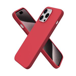 جراب متوافق مع آيفون 13 برو ماكس، مقاس 6.7 بوصة، مصنوع من السيليكون السائل النحيف، 4 طبقات من المطاط الهلامي الناعم، جراب واقٍ للهاتف مقاوم للصدمات مع بطانة من الألياف الدقيقة المضادة للخدش (أحمر)