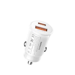 Remax RCC 358 30W PD+QC Multi-compatible Fast Car Charger ,White 