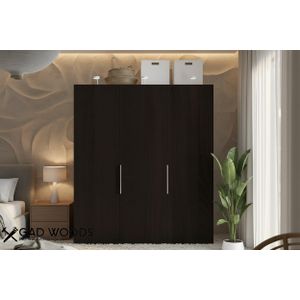 Gad Woods دولاب مودرن مصنوع من خشب ام دي اف اسباني عالي الجودة 3 ضلف 180x150x50 سم - بني