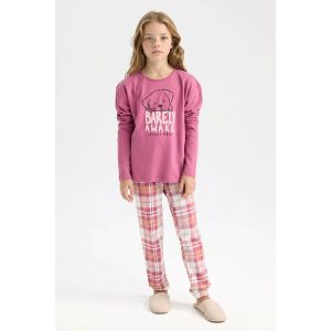 Defacto Girl Regular Fit Knitted Pyjamas - Rose