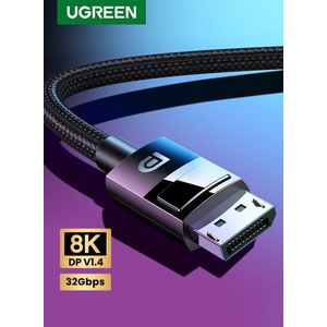Ugreen 8K DisplayPort Cable Ultra HD DisplayPort 1.4 Male to Male Nylon Braided Cable SPCC Shell, Support 7680x4320 Resolution 8K@60Hz 4K@144Hz 2K@165Hz HDP HDCP for Gaming Monitor HDTV-1M