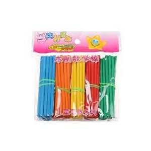 Wooden counting sticks (100 pieces) with printed numbers, addition, and subtraction