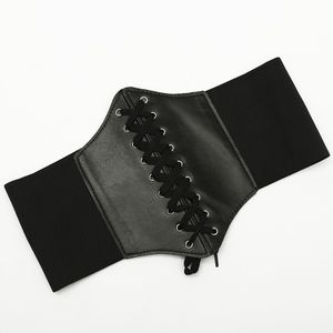 Women's Corset Belt Gothic Fashion PU Leather Female Lace-up