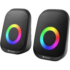 Kisonli كيسونلي مكبر صوت X7 من فايبويف  RGB  6 وات  USB  اسود  VWB-X7-BL03