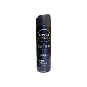 NIVEA مزيل عرق نيفيا للرجال ديب داركوود بخاخ مضاد للتعرق، حماية ماكس تيك 72 ساعة - 150 مل