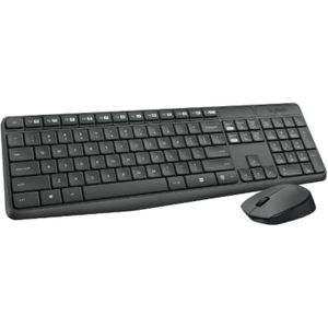 Logitech لوحة مفاتيح وماوس لاسلكيان MK235 - أسود