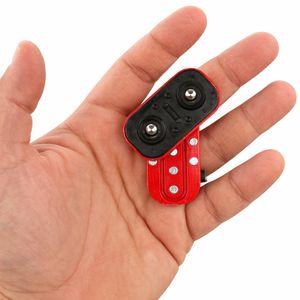 Dazzler Magnetic Fidget Slider with 17 Strong Magnets, Dual Steel Balls, Precision Bearing, Red and Black, Stress Relief Desk Toy for Adults
