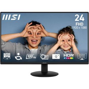 MSI PRO MP242L 23.8-Inch FHD Office Monitor - 1920 x 1080 IPS Panel  4-Sided Frameless, 100 Hz Refresh Rate  Eye-Friendly Screen  Tilt-Adjustable - HDMI 1.4b, DP 1.2a 