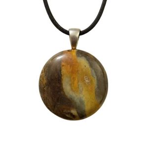 Natural Agate Stone Pendant Necklace - Rare Color - Absolutely Genuine Natural - Unisex - Elegant Gift for Natural Stone Lovers - Great for Pulling Negative Energy from the Body and Lifting Spirits