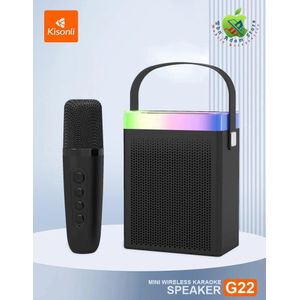 Kisonli مكبر صوت كيسونلي T6 المحمول المقاوم للماء IPX4 مع صوت محيطي 3D بقوة 8 واط وبطارية ضخمة 1800 مللي أمبير (4-8 ساعات) - TF-USB-AUX-FM