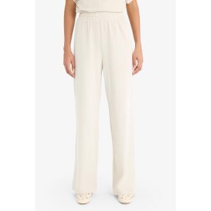 Defacto Woman Wide Leg Trousers - Stone