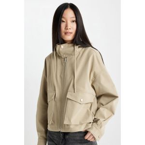 Woman Hooded Regular Fit Mont - Ecru