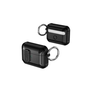 جراب سماعات أذن فاخرة مقاومة للصدمات مصنوعة بالكامل من البولي كربونات مع سلسلة مفاتيح لسماعات AirPods 3