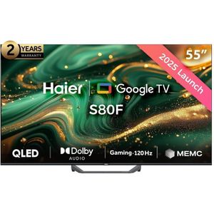 Haier تلفزيون هاير 55 بوصة سمارت QLED، بدقة 4K UHD بريسيفر داخلي - H55S80F
