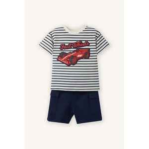 Defacto طقم بيبي اولادي قصة عادية بطبعة عربية - قطعتين