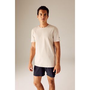 Defacto Man Crew Neck Standart Fit Short Sleeve T-Shirt - Beige