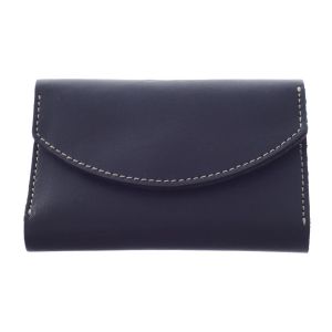 KEMT Natural Leather Trifold Card  Holder for Men - Dark Blue