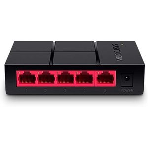 Mercusys MS105G Desktop Switch, 5 x 10/100 / 1000 Mbps Gigabit LAN Ports-Black