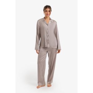 Carina Satin Buttoned Pyjama Set