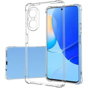 جراب سيليكون شفاف متوافق مع هاتف Huawei Nova 9 SE، مصنوع من مادة TPU، ويتميز بزوايا مقاومة للصدمات وواقي مدمج للكاميرا.