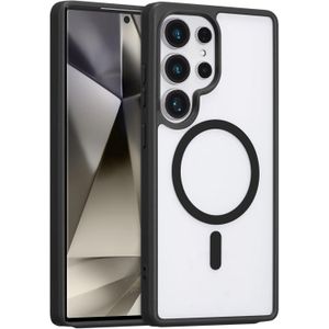 جراب مغنطيسي جالاكسي S26 ألترا متوافق مع ماج سيف، جراب مغناطيسي قوي وشفاف، غطاء حماية صلب مقاوم للصدمات من البولي كربونات، غطاء نحيف لهاتف سامسونج S26 ألترا -شفاف (أسود)