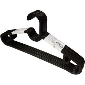 مجموعة شماعات ملابس مصنوعة من البلاستيك خفيفة الوزن وسميكة غير قابلة للانزلاق موفرة للمساحة لتعليق المعاطف والبنطلونات والفساتين لخزانة الملابس وغرفة النوم من هيكس ام اس كيه ار، لون أسود، عبوة 10 قطع