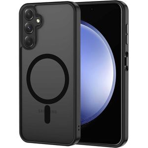 Magnetic Case for Samsung Galaxy A15, Compatible with Magsafe, Matte Translucent Mobile Phone Case for Samsung Galaxy A15 5G/4G, Scratch-Resistant PC Back + TPU Bumper - Black