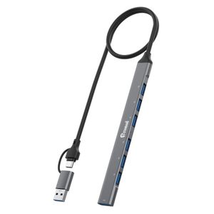 Standard UCA9702 هاب USB بـ7 منافذ مع USB-C وUSB-A، منفذ USB 3.0 + 6 منافذ USB 2.0، دعم OTG وسرعة نقل حتى 5Gbps