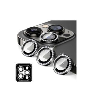 واقي عدسة كاميرا iPhone 13 Pro/iPhone 13 Pro Max مرصع بالألماس، غطاء حماية للكاميرا، واقي شاشة من الزجاج المقوى، خاتم معدني مرصع بالألماس