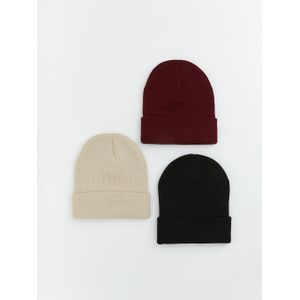 LC Waikiki Basic Men's Knit Beanie 3-Pack