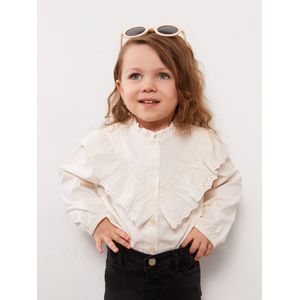 LC Waikiki Stand Up Collar Long Sleeve Embroidery Detailed Baby Girl Shirt
