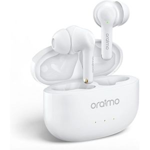 Oraimo FreePods 3C Wireless Earbuds – ENC Noise Cancellation, Deep Bass, Long Battery Life, Low Latency Mode – White