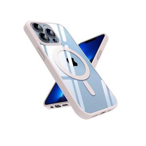 جراب مغناطيسي شفاف كريستالي لهاتف آيفون 12/12 برو (6.1 بوصة) جراب ماج سيف (مغناطيس قوي لا يصفر) جراب هاتف نحيف جراب رفيع - أسود