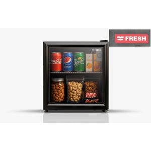 Fresh تلاجه ميني بار فريش 45 لتر - ديفروست - اسود - باب زجاج - FMB-70 Glass
